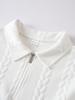 Men's Long Sleeve Jacquard Half-Zip Pullover Hoodie with Lapel for Spring and Autumn