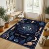 Ethereal Skull Theme Soft Crystal Velvet Rug Custom Name & Text Print Non Slip Floor Rug for Bedroom Living Room