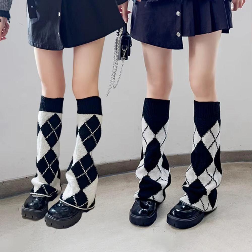 Gothic Cross Knitted Socks Punk Style Leg Cover Socks Long Socks Boot Cuffs  Lolita Style