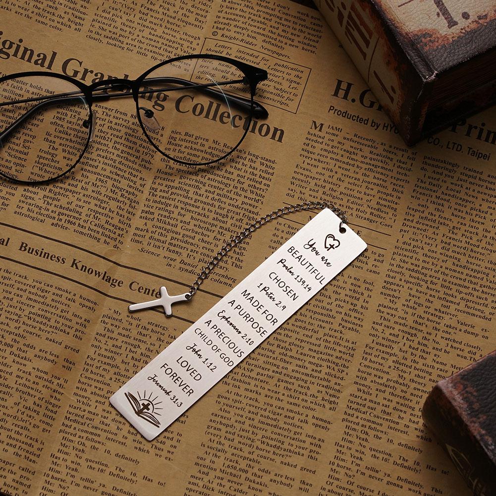 New Metal Engraved Bookmarks Stainless Steel Book Markers for Book Lovers Durable Page Holders Holiday Gifts for Book Enthusiast