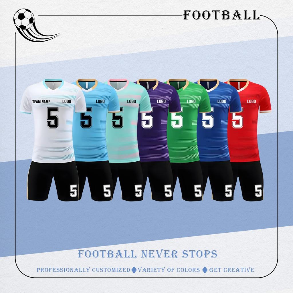 Divise da football per adulti e bambini personalizzate fai da te in tre pezzi