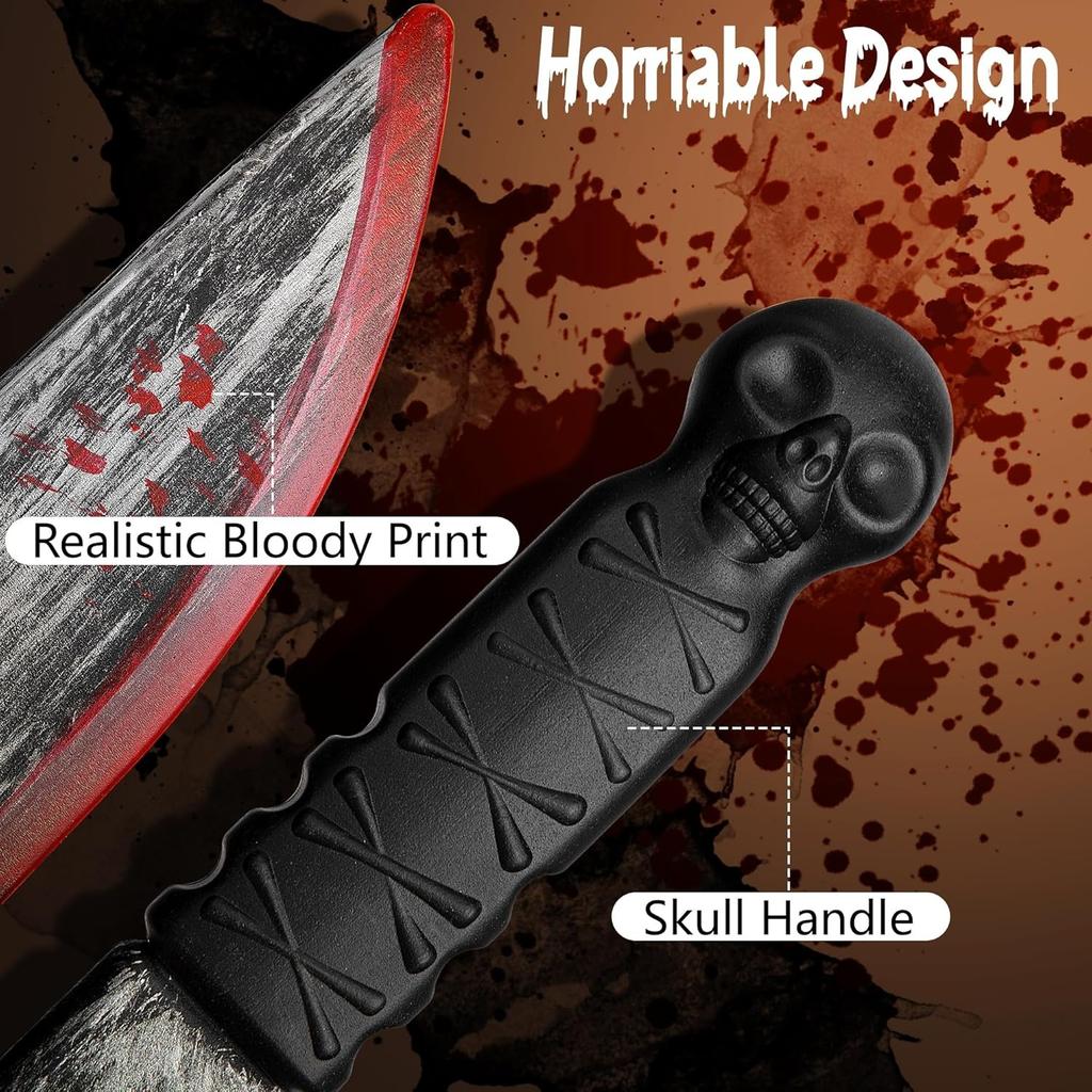 Halloween Blutiges Metzgermesser Requisite Gruseliges Plastik Slasher Hackmesser Requisiten für Halloween Spukhaus Kostümzubehör