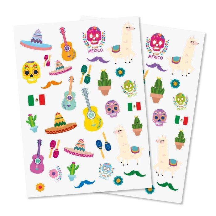 Gommettes - Mexique - Mexico - Lama - Sombréro - 66 pièces