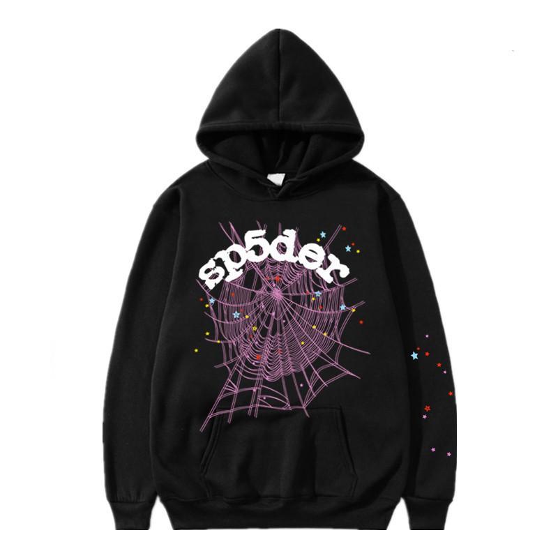 Herren Übergroßes Kapuzenpullover-Set Mit Spinnennetz-Grafikdruck Winterlich Warm Fleecegefüttert Streetwear