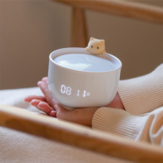 

Будильники USB Powered Cats Teacup ABS LED ночной свет Цифровые часы для стола