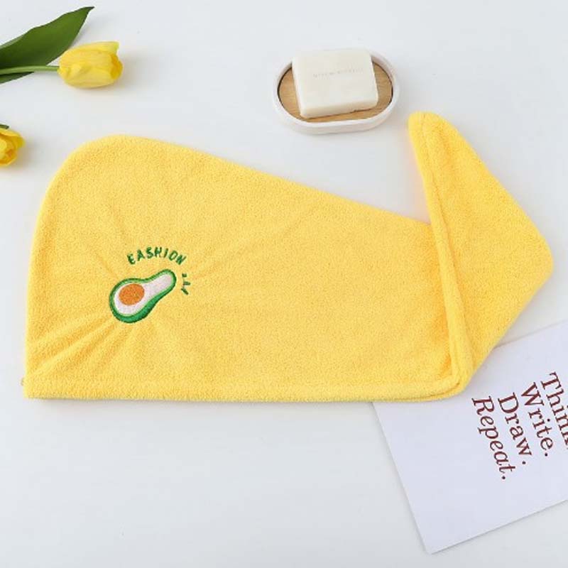 Coral Velvet Super-absorbent Dry Hair Cap, Fruit Shower Cap, Thickened Dry Hair Towel, Wimple