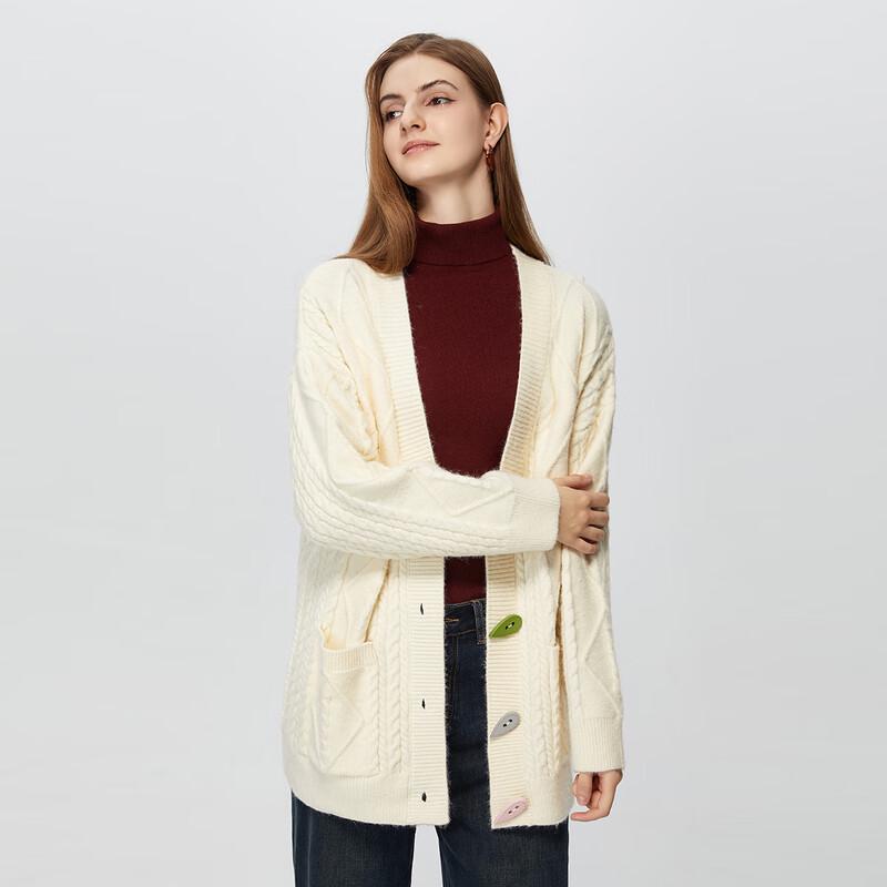 Shetu Women's Relaxed V-Neck Sweater Cardigan