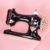 Sewing Machine Brooch Pin Black Enamel Brooch Collar Scarf Decoration Jewelry
