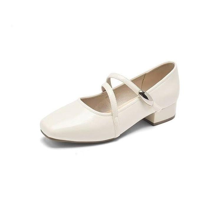 French Style Mary Jane Shoes For Women With Low Heel Pu Breathable Summer Fashion Footwear