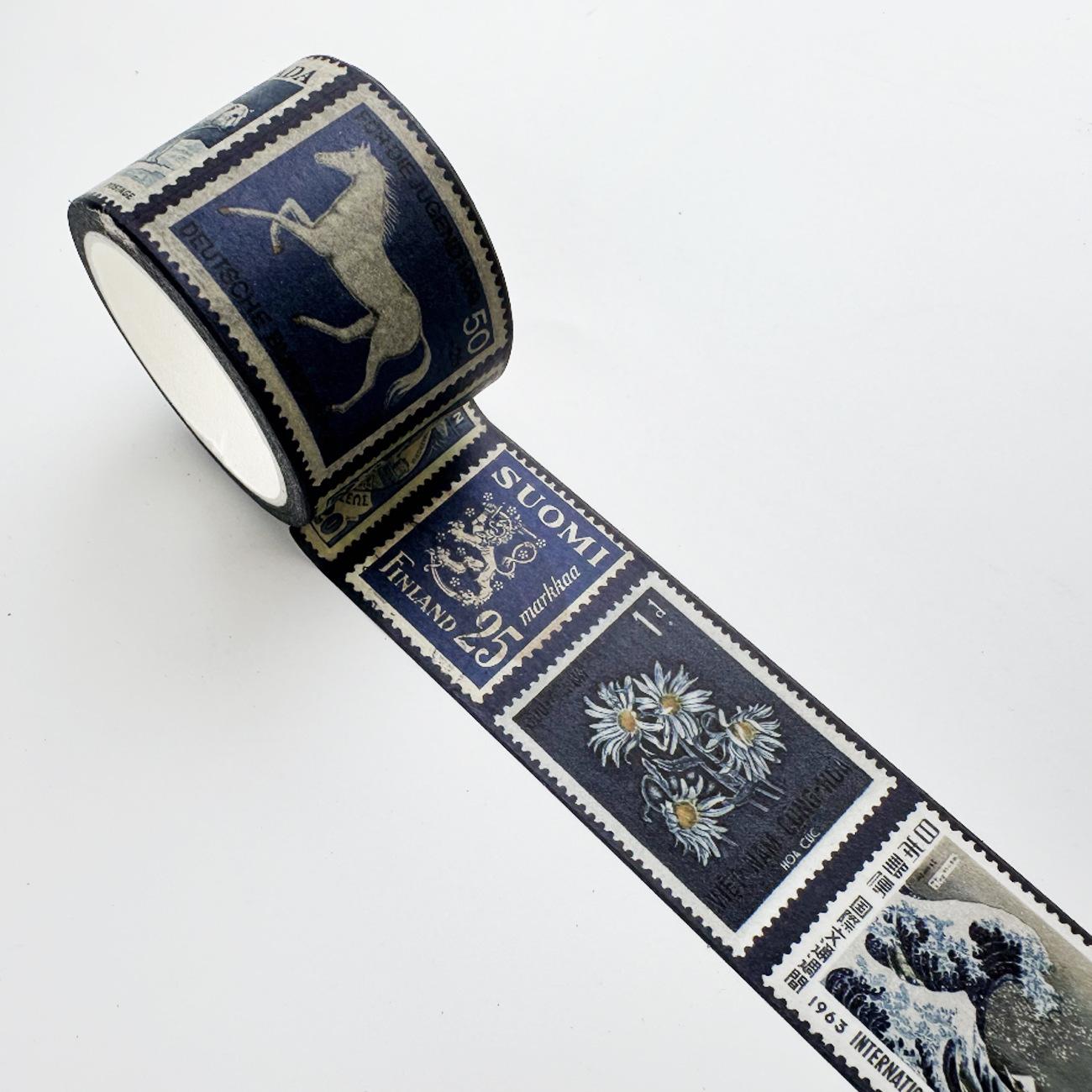 30mm * 5m Retro Stamp Washi Tape Classical Decorative Material DIY Scrapbook Creative Journal Aesthetics Supplies washi