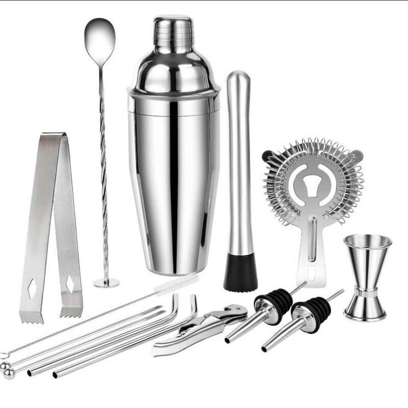 

14-Piece Silver Cocktail Shaker Set