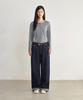 GLW [W] Steady Waffle Slim Henley Neck T-Shirt Gray