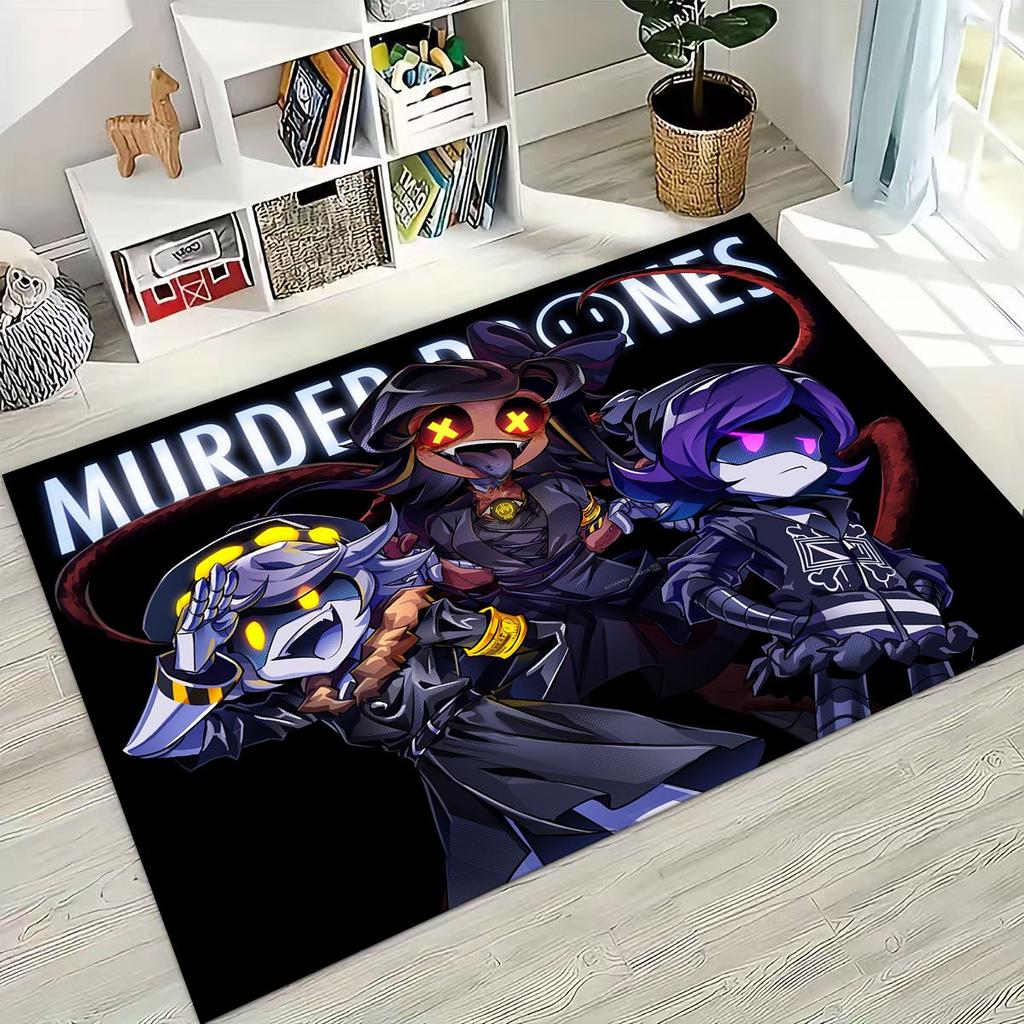 Cartoon Murder Drones Uzi Robot Art Rug for Bedroom Living Room Sofa Home Doormat Decor,Large Kids Play Non-slip Floor Mat