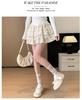 White Lace High-Waisted A-line Pleated Petite Ballet Skirt for Women - Spring/Autumn Short Fluffy Half Skirt