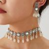 Boho Chic Beaded Tassel Choker Necklace & Retro Earrings Set for Women