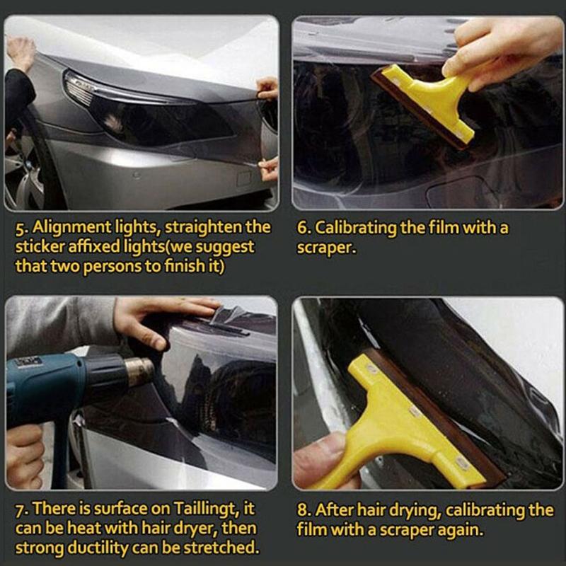 Car Headlight Protective Film Vinyl 3-Layers Scratch Resistant Exterior