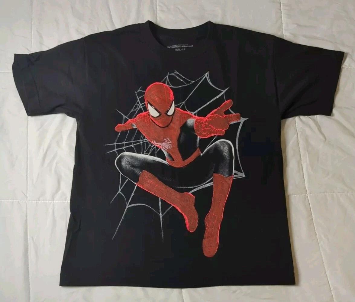 

The Amazing Spiderman T-shirt Marvel Black w/Graphic Kids Size XXL (18) 36w×21L 2XL