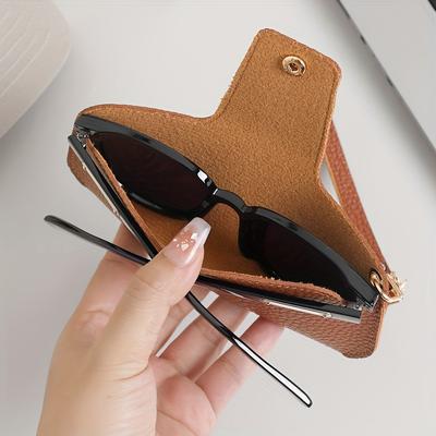 Leather Sunglasses Case with Lanyard Portable AntiScratch Eyewear Storage Fashion Travel Eyeglass Holder Protective Cover Gift