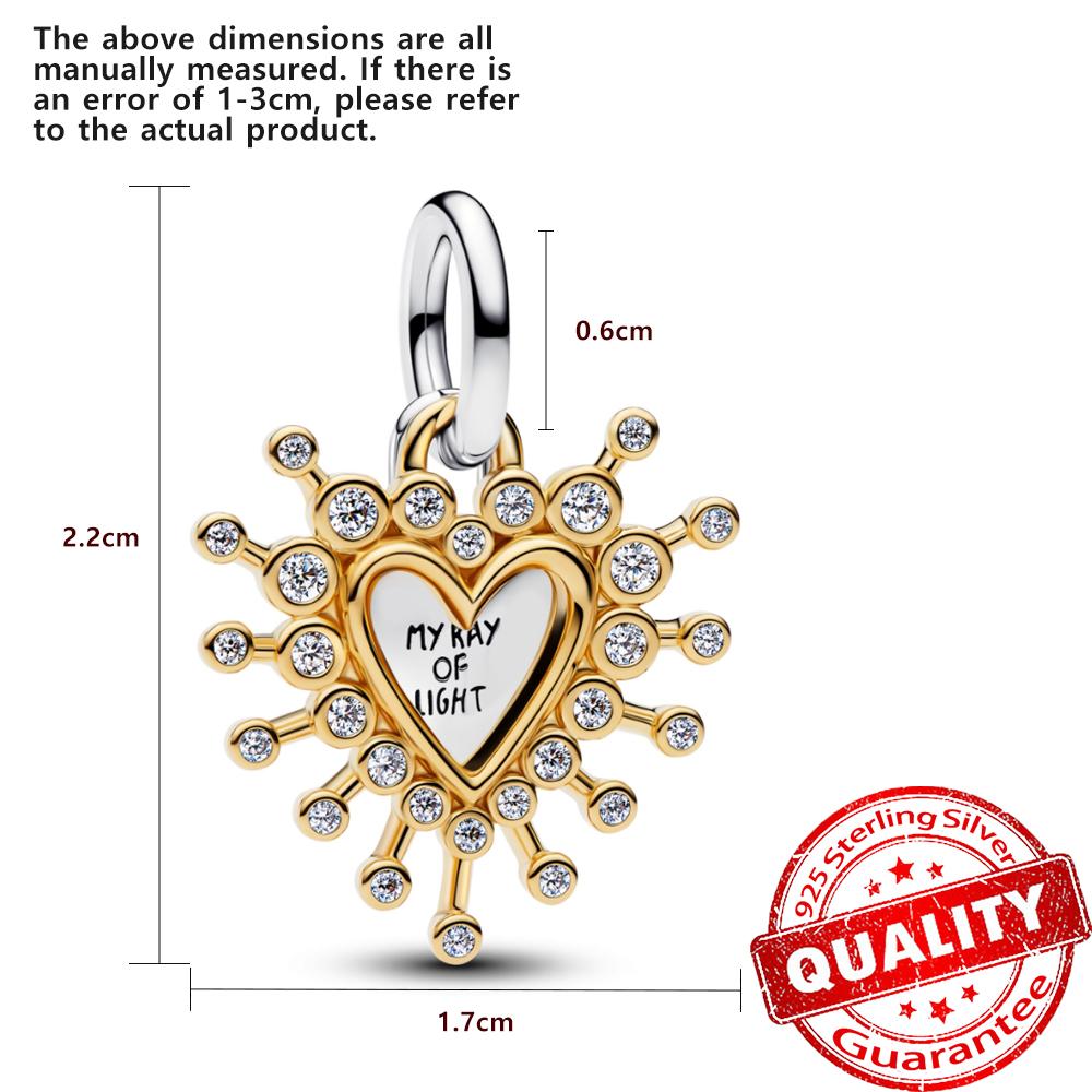 Sparkling Copper Pave Butterfly Dangle Charm Fit Original Bracelet Half Moon Snowflake Beads For Women Holiday Gift