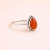 Red Onyx Pear Ring 7x10mm, Sterling Silver Boho Gemstone Ring, Teardrop Statement Jewelry, Handmade Gift for Women