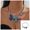 Trapezoid Wood Necklace Colorful Ethnic Style Necklace Unique Simple Geometric Necklace  Daily