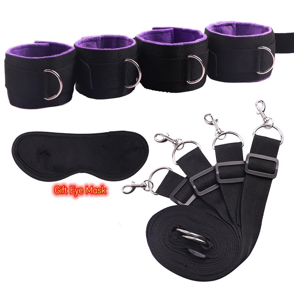 VaHppy Bed Sex Bondage 5 Colors Nylon 5CM Gift Eye Mask Handcuffs Foot Cuffs High Quality Product Couple Adult Sex Toys SM BDSM