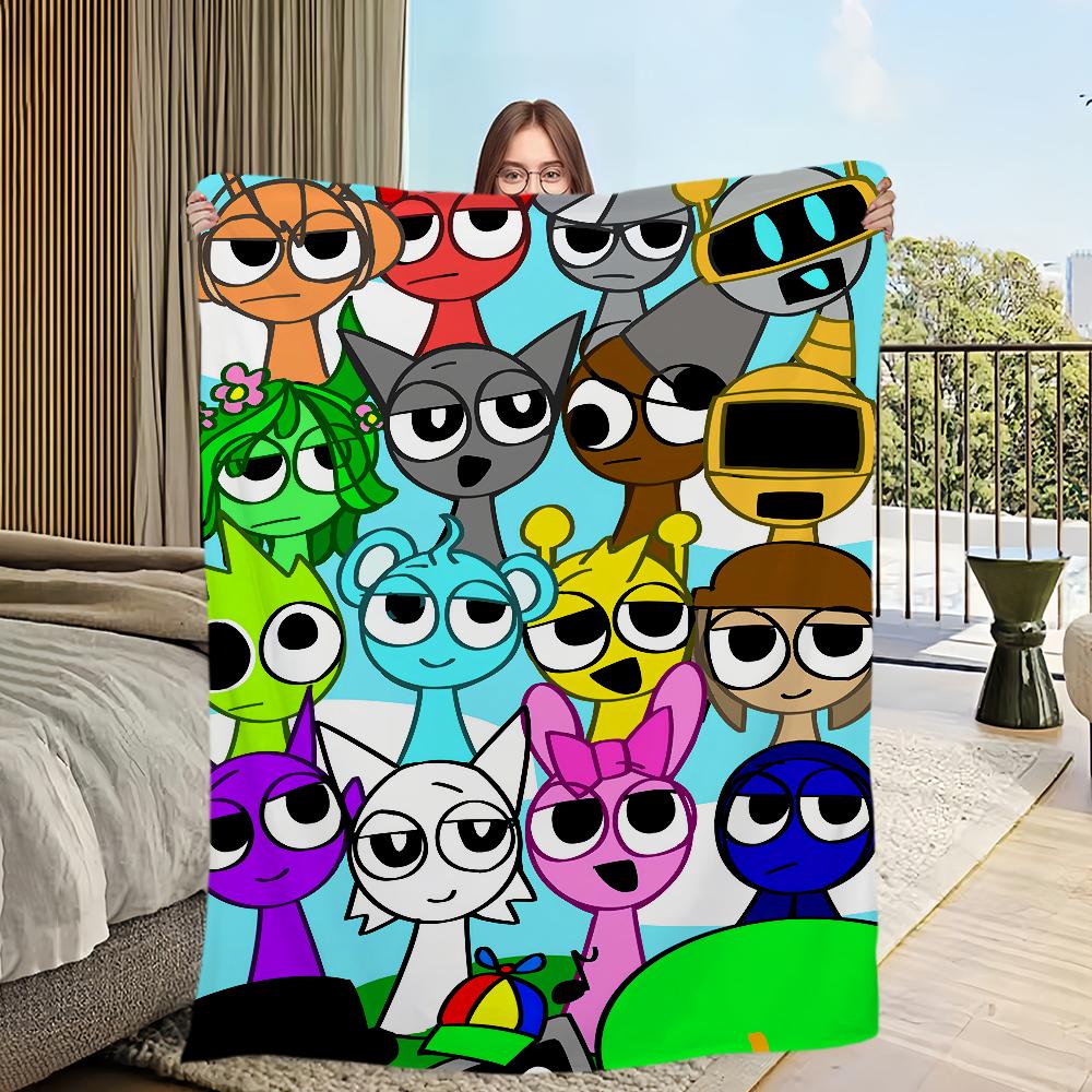 Cartoon S-Sprunki Blanket Soft And Comfortable Nap Blanket Suitable For Iiving Room Office Bedroom Warm Birthday Home Kid Gift