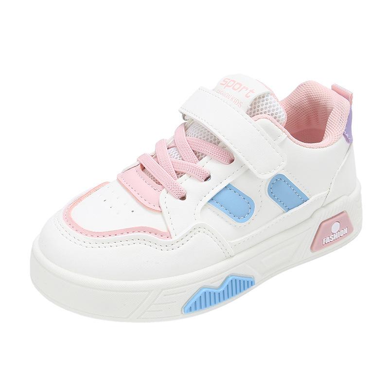2025 autumn new children's leather shoes boys comfortable sports shoes girls color matching leather casual shoes tide