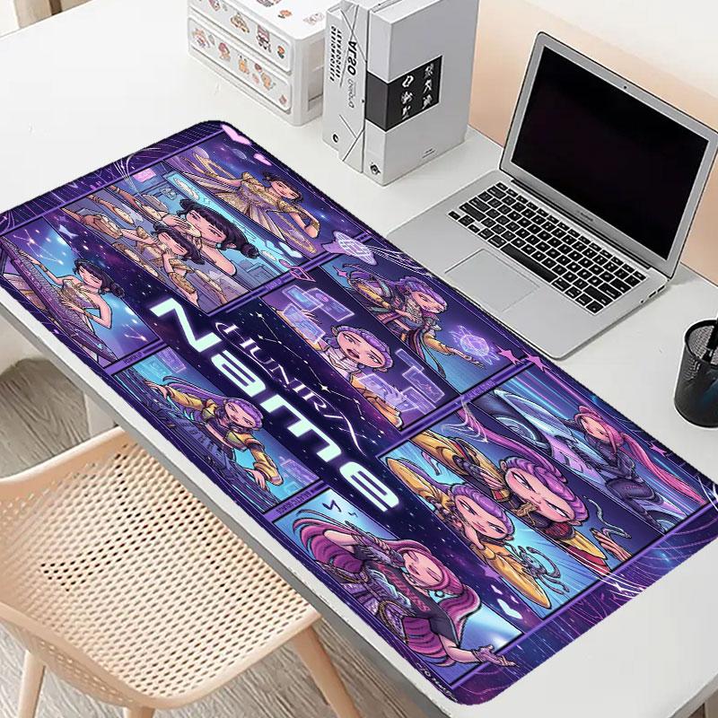 Custom Name Personalized Kpop Demon Hunter Pattern Mousepad, Laptop PC Desk Mat, Decorative Desk Mat for Home Keyboard Pad Gift