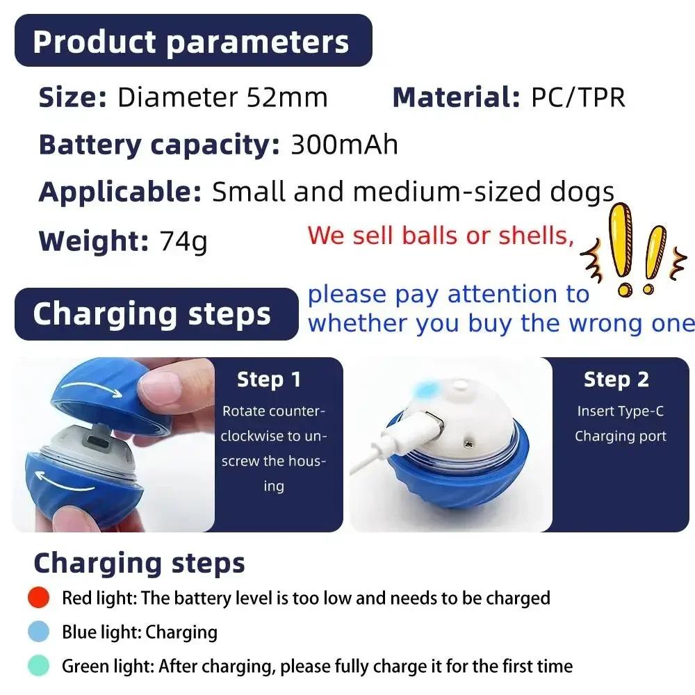 Pet Toy Ball Electronic Interactive Smart Moving Gravity Jumping Interactive Pet Products Rechargeable Electronic Toy Ball Dog