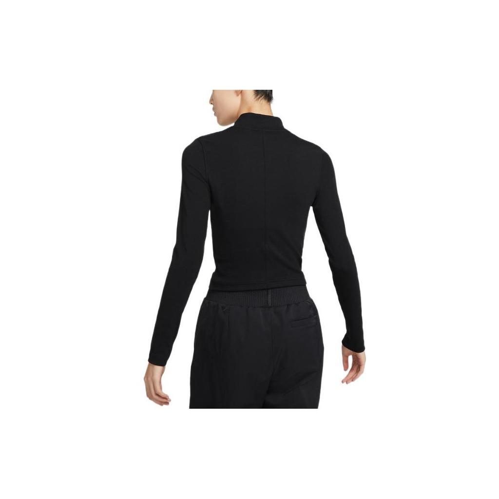 Nike Crop Tops Women's Black Crew Neck Moderate DV7881-010