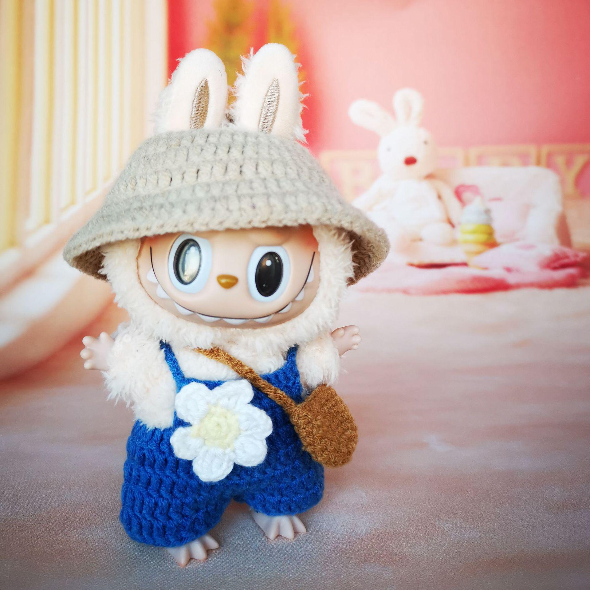 

Knitted Sweater & Pendant Set for 17cm Labubu Doll Color customizable