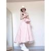 Unique and beautiful bow suspender dress girl summer fashion temperament waist long skirt