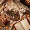 Holiday Tabletop Decorations 2D Flat Wooden Christmas Sign, Reading Gnome Nutcracker Snowman Santa Claus Ornaments Gingerbread Man Figurine,