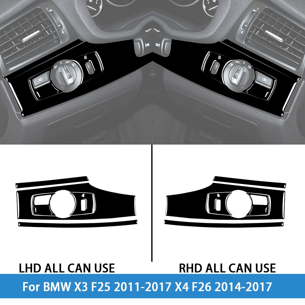 For BMW X3 F25 2011-2017 X4 F26 2014-2017Car Accessories Piano Black Interior Air Vent Taillight Console Trim Modified Sticker