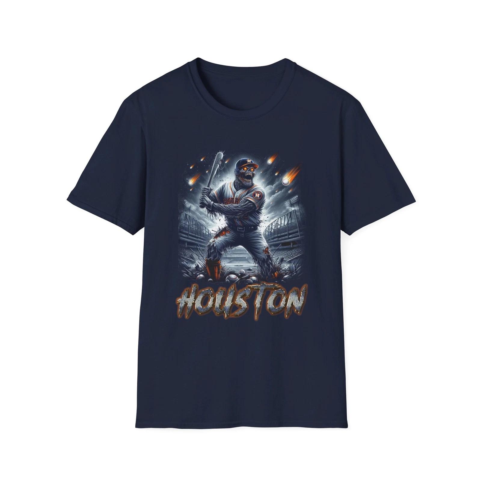 Men s and Women s T-shirts Houston Astros Horror Mashup T-Shirt - Spooky Space City Fan Apparel M