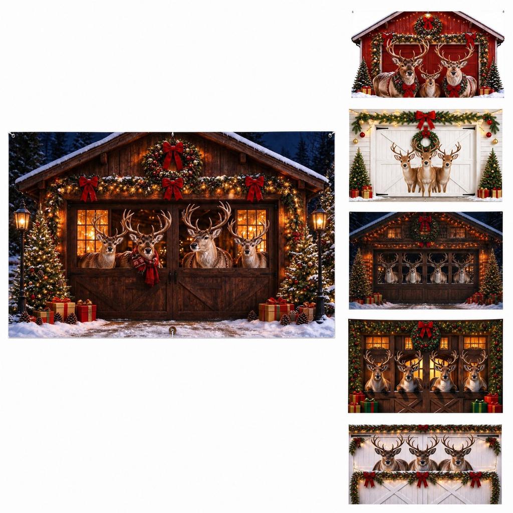 Christmas Door Cover 96 84 Inch Holiday with and Design