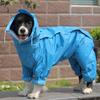 Waterproof 4-Leg Dog Raincoat With Hood Medium To Large Breeds Golden Retriever Samoyed Alaskan Malamute