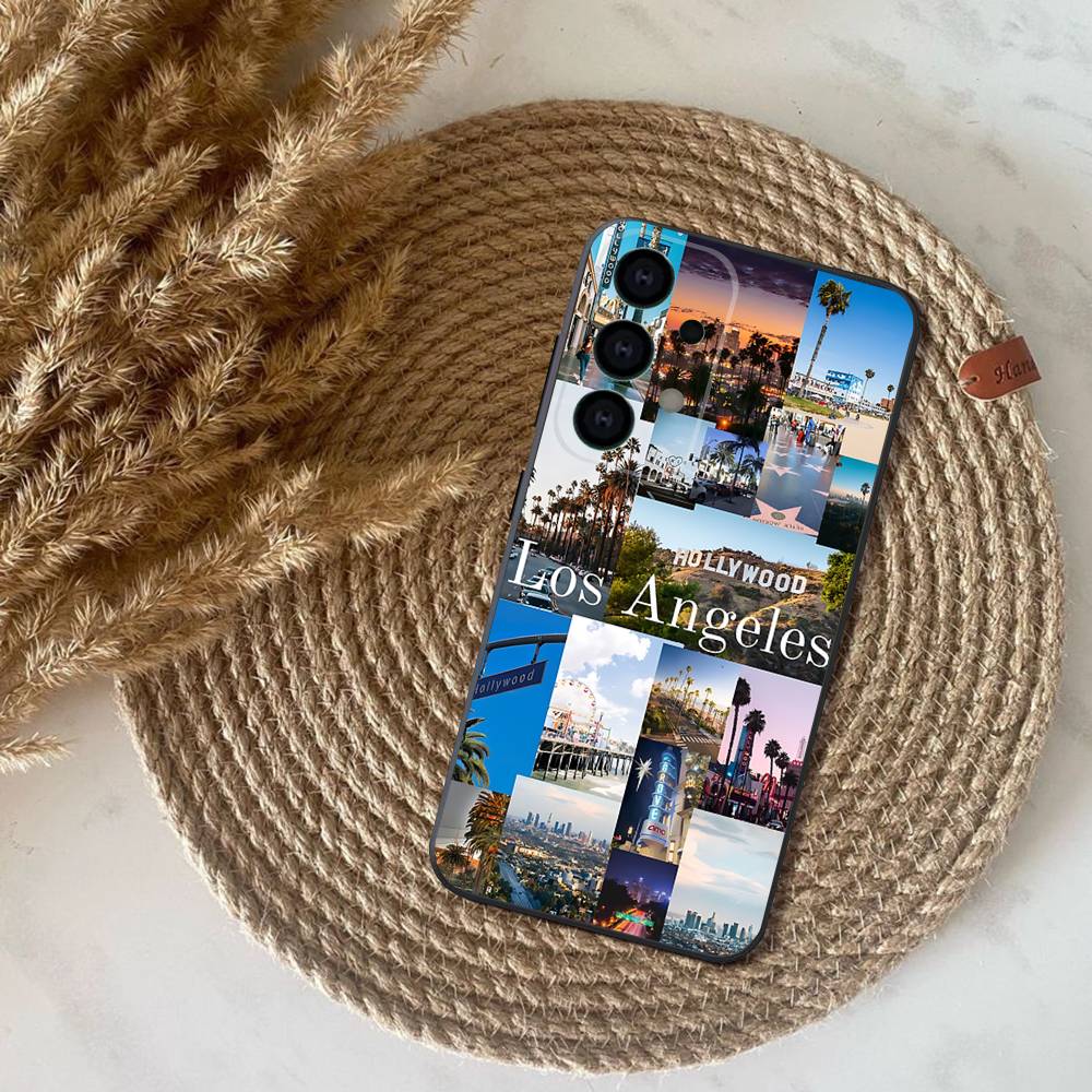 Travel Los Angeles California Phone Case For Samsung S25,S24,S21,S22,S23,S30,Ultra,S20,Plus,Fe,Lite,Note,10,9,5G Black Cover