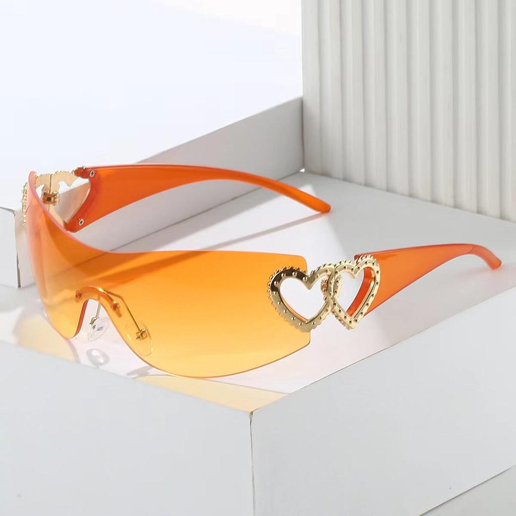 Trendy Heart-Shaped Rimless Sunglasses - European & American Style