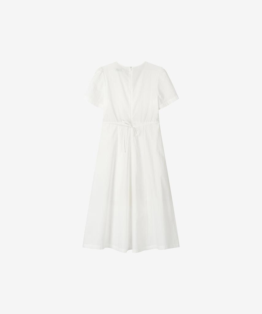 BASIKA Soft Wrap Cotton Dress (White)