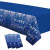 Blue Retirement Party Tablecloth Decorations - Disposable Happy Retirement Party Supplies for Men Women Tablecover, Retirement Table Decorations
