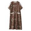 Short sleeve Plus size Cotton linen vintage floral new in dresses for women casual loose long summer dress