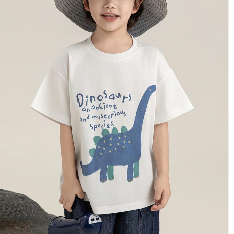 Boys  Dinosaur Letter Print Short Sleeve T-Shirt 150 cm