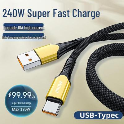 10A 240W Schnellladekabel mit Geflecht für Huawei Honor Typ-C Geräte