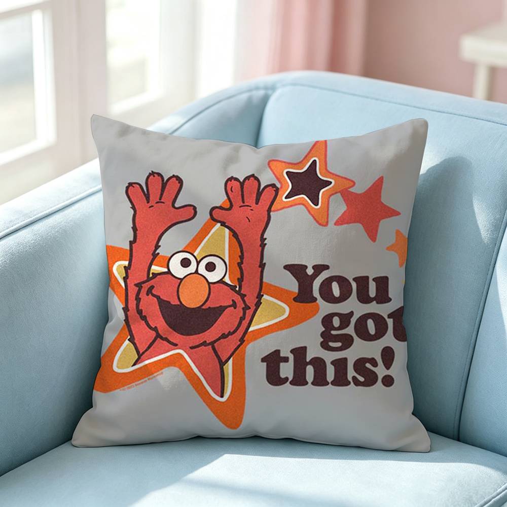 The Cute Cartoon EElmo Square DoubleSided printed Pillow Case Bedroom Bedside Pillow Sofa Cushion Cover
