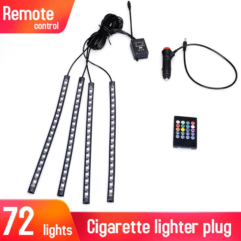 Led Car Interior Backlight With Usb Cigarette Lighter Ambient Atmosphere Mood Light Rgb Remote App Auto Foot Decorative