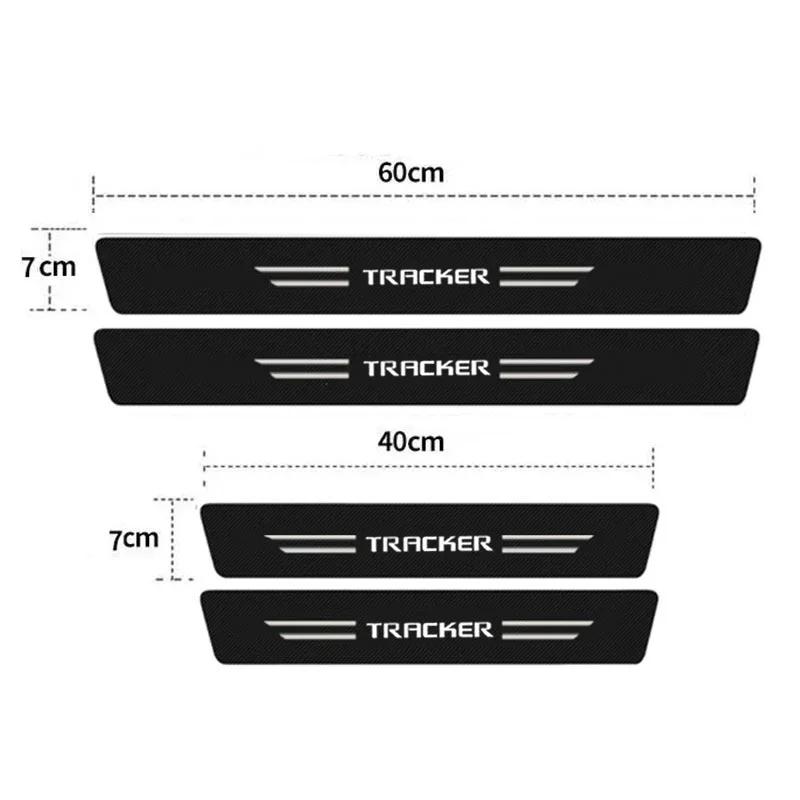 AABHE1 Car Threshold Scuff Plate Carbon Fiber Trunk Sill Protector Sticker For Chevrolet TRACKER Badge Door Welcome Pedal Guards Decals
