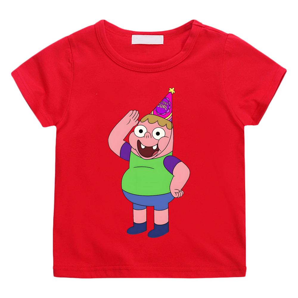 

Clarence Cartoon Print T-shirts Kawaii Anime Tshirt Cute Manga Cotton Tshirt Aesthetic Cartoon Boys/girls T Shirt 12T червоний
