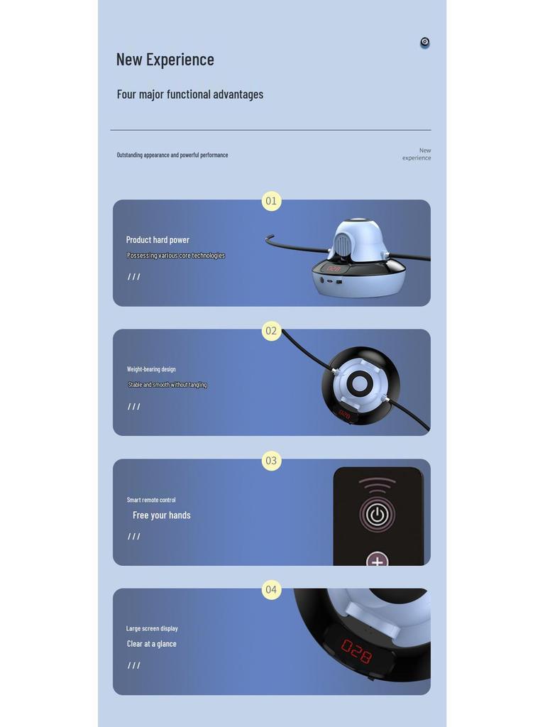 Smart Electric Jump Rope with 10-Level Adjustment & Remote Control Counting for Kids' Training